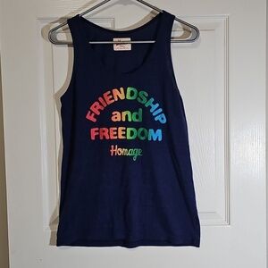 Homage Friendship & Freedom Pride Festival Sleeveless Tank Top Blue Size S